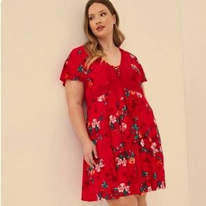 Torrid Mini Gauze Lace-Up Dress Sz 3